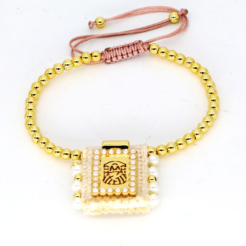 Holiday, Daily Occasion Vintage Style Classic Style Virgin Mary Imitation Pearl Cloth Rope Ball Chain Stretch Adjustable String Bracelets Wholesale