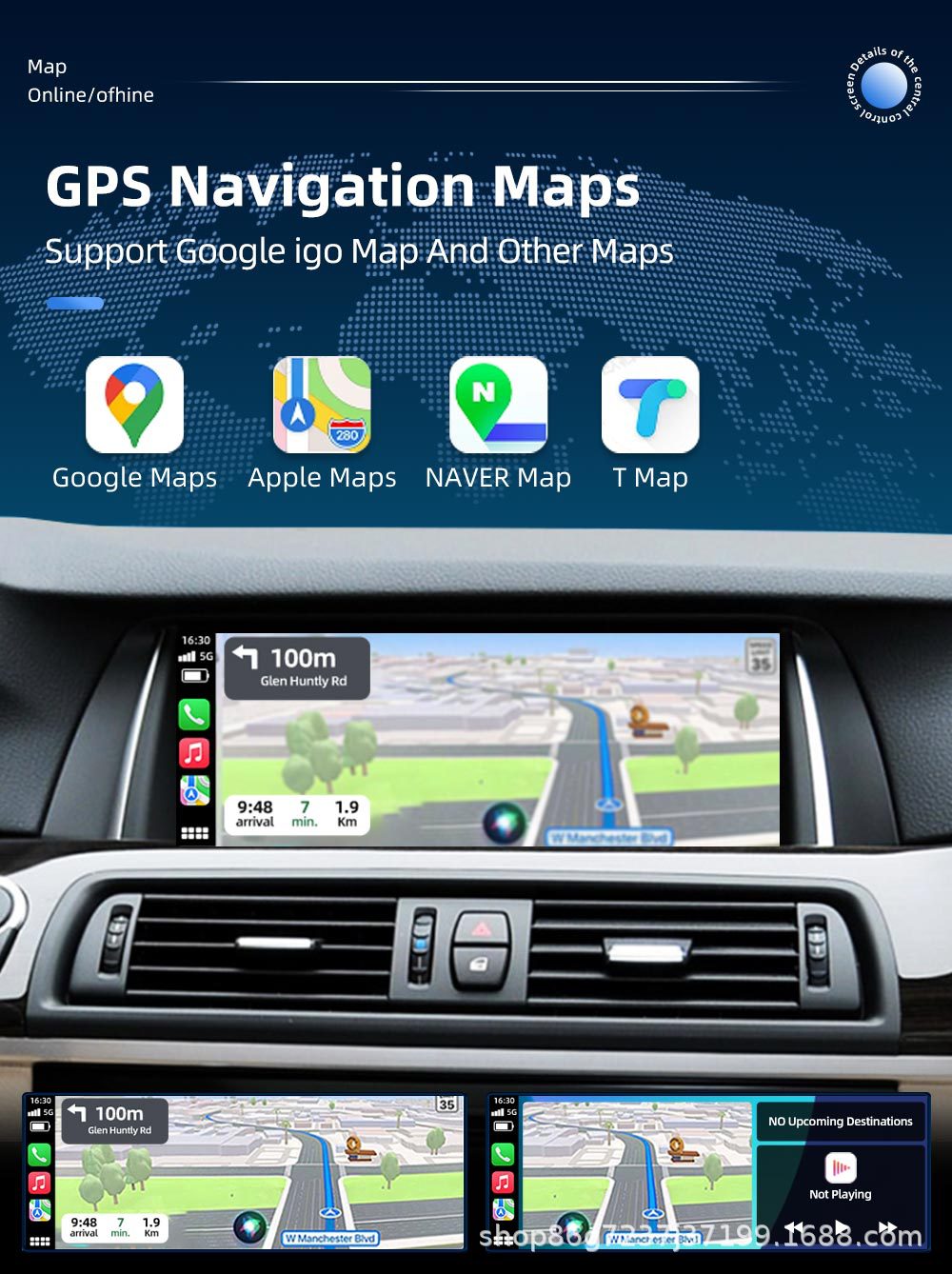 Suitable for Bmw 5 Series F10 10.25inch Car Navigation Central Control All-In-One Player Carplay Navigation