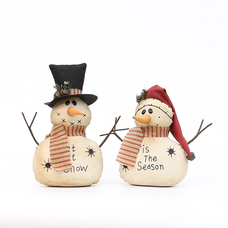 圣诞节雪人公仔玩偶可爱Merry Christmas小号圣诞布景装饰品摆件|undefined