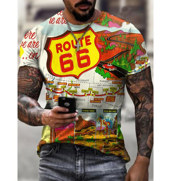 2024 Summer Street Men's 3D T-shirt with Bee Cross Theme Printed Fashion Short sleeved Top_voghion.com