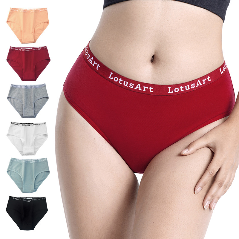Ropa interior de mujer de comercio exterior calzoncillos de cintura media y alta de gran tamaño para mujer al por mayor ropa interior de algodón de gran tamaño transfronteriza para mujer verano