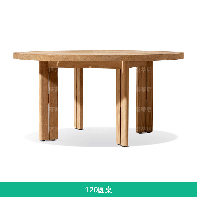 Mesa y silla de teca al aire libre, terraza de jardín al aire libre, muebles impermeables, protección solar, villa, patio, combinación de mesa y silla de madera maciza