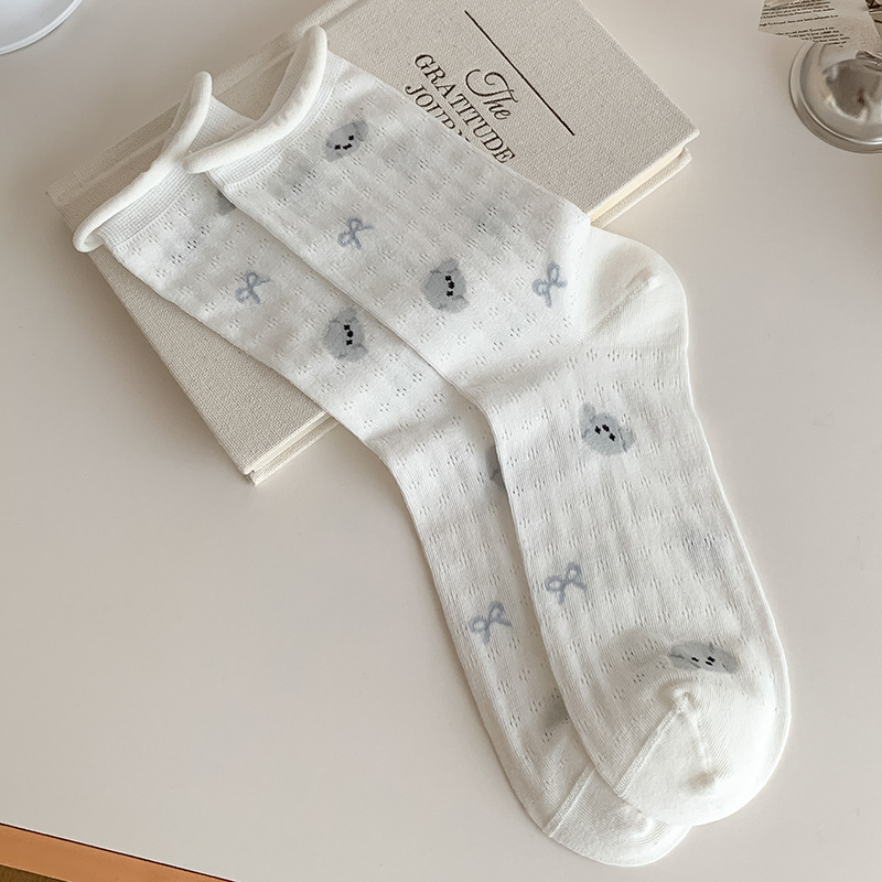 2025 primavera y verano nuevos productos japoneses verdes delgados calcetines de algodón transpirables anti-deslizante sudor calcetines de mujer frescas pila calcetines