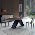 意式极简德利丰岩板餐桌椅组合长方形现代小户型轻奢简约桌子