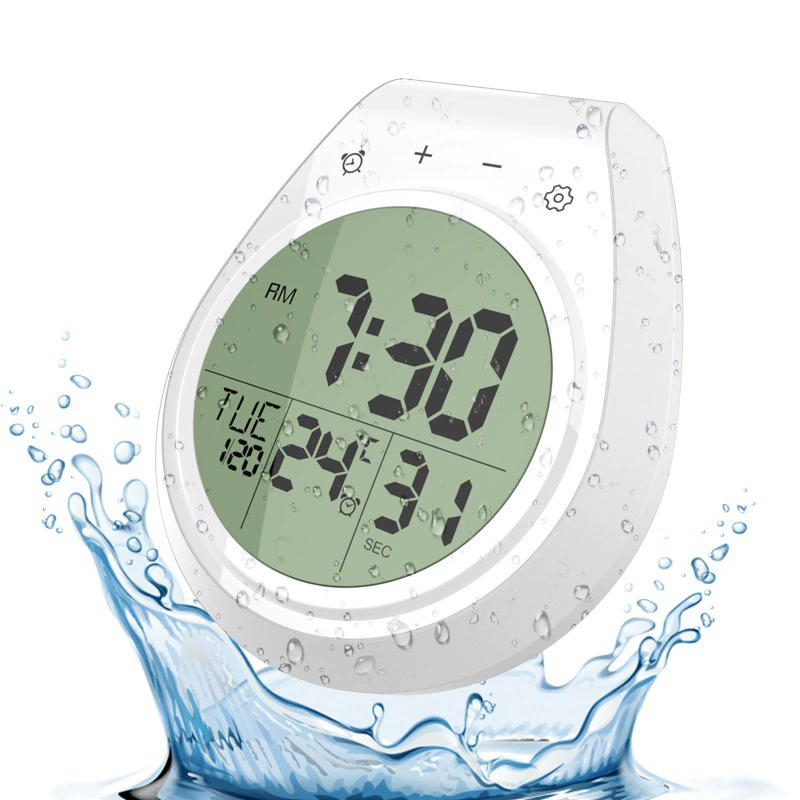 Водонепроницаемые настенные часы для ванной комнаты без перфорации Кухонный будильник Туалет Водонепроницаемые противотуманные часы с часами на присоске