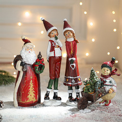 新しいアイデアクリスマスプレゼント置物クリスマス装飾樹脂サンタクロース人形デスクトップ芸術品置物