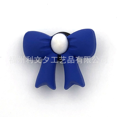 Factory Direct Selling Hole Shoes Accessory Klein Blue Cute Cartoon Bear Set Shoe Clips Shoe Flowers DIY Accessory