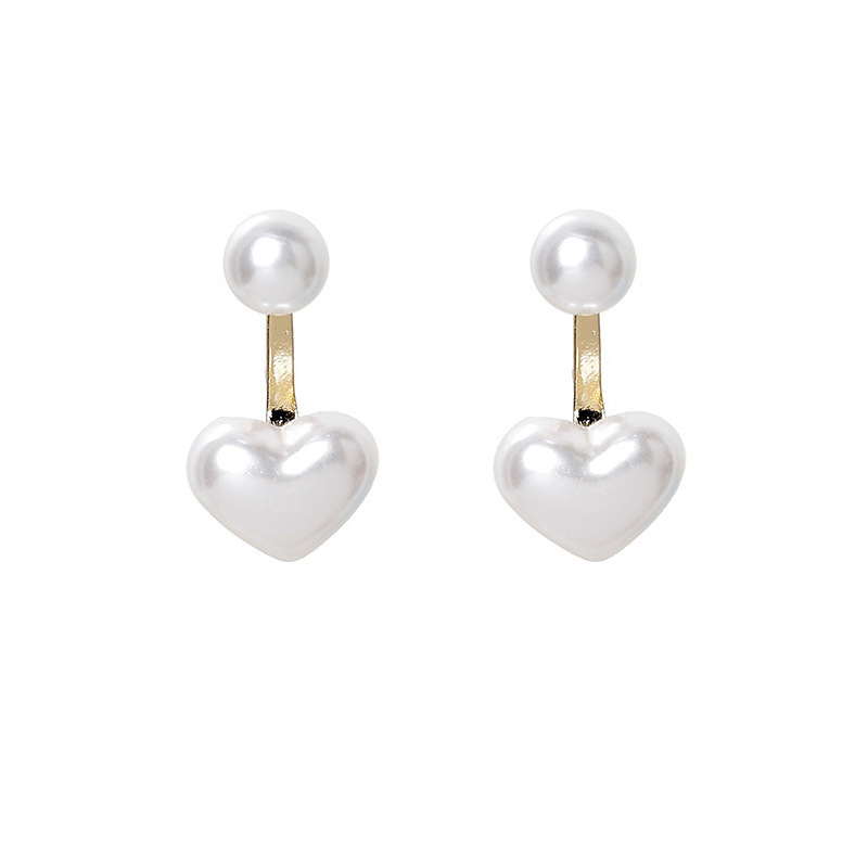 Women'S Gender Plating Design 1 Pair Simple Style Heart Shape Imitation Pearl Alloy Plating Women's Drop Earrings