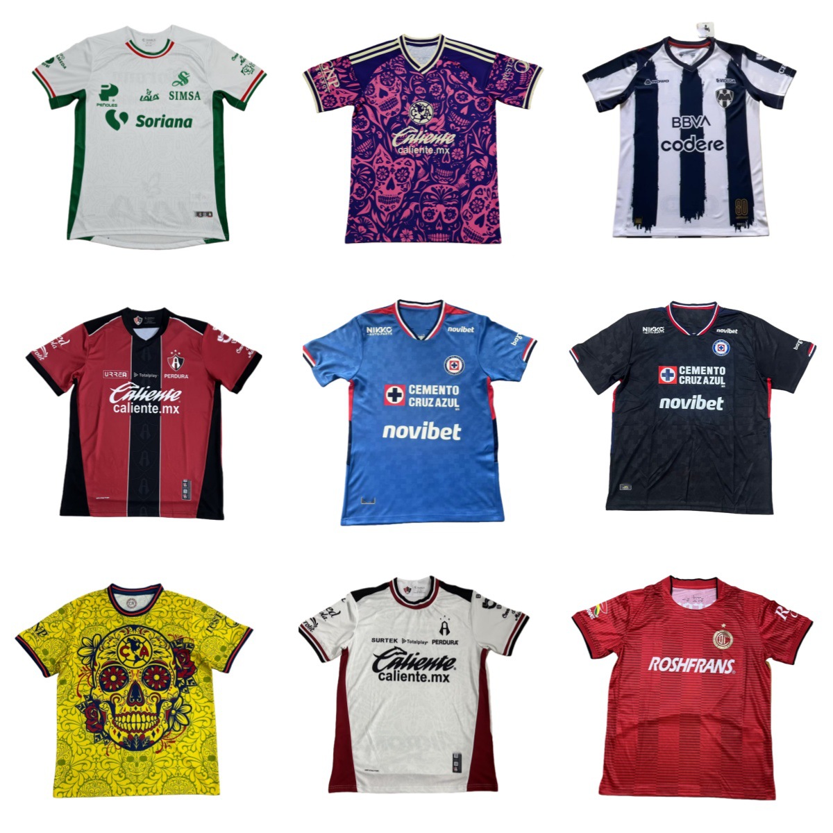 2526 México Superliga América México Pumas Tigres Blue Cross Atlas Monterrey Uniforme de fútbol