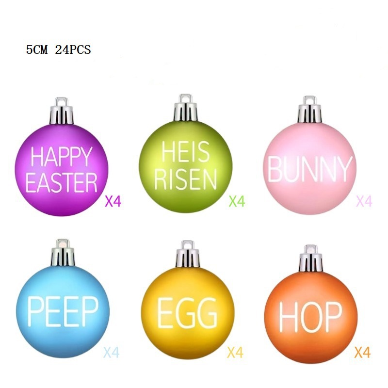 Nuevo juego transfronterizo de pascua bola 5cm / 24pcs primavera decoración del árbol de Navidad pequeña decoración de Navidad