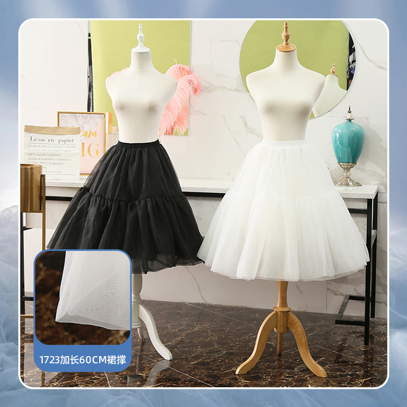 Lolita Petticoat Without Bones, Soft Tulle, Mid-Length, Extended Lolita Style, Strong Support, Hanfu Soft Girl Tutu, Large Skirt Hem