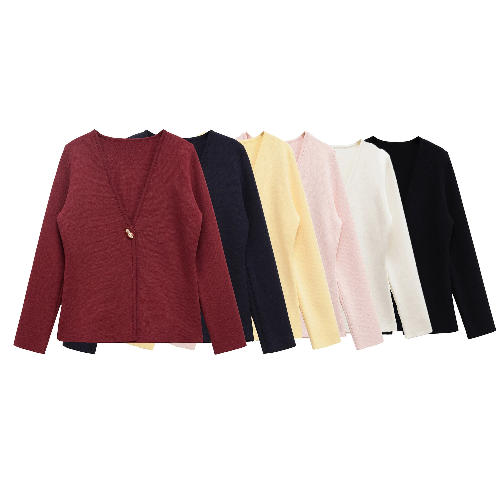 Популярная в Европе и Америке на AliExpress модная вязаная куртка с круглым вырезом в стиле кэжуал.