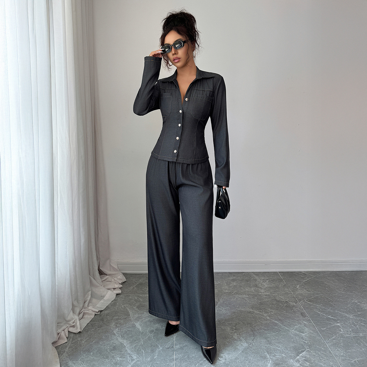 Women's Clothing Slimming Women's Suit Solid Color Elegant Versatile European American Style For Commuting Spring Summer_voghion.com