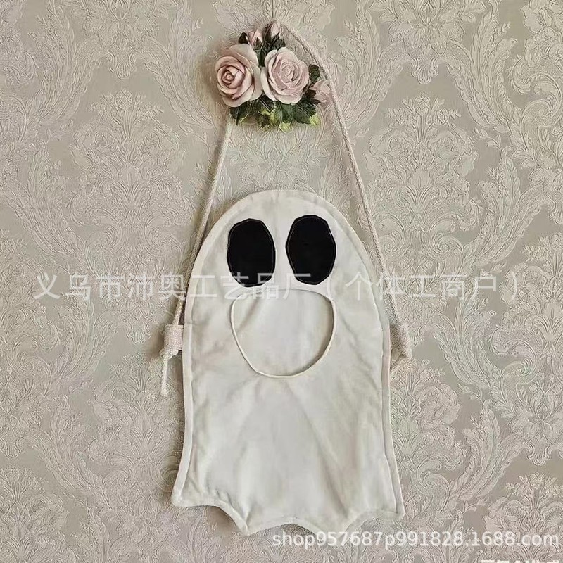 跨境创意可爱鬼糖果袋万圣节鬼肩包图案不给糖就捣蛋儿童糖果袋|undefined