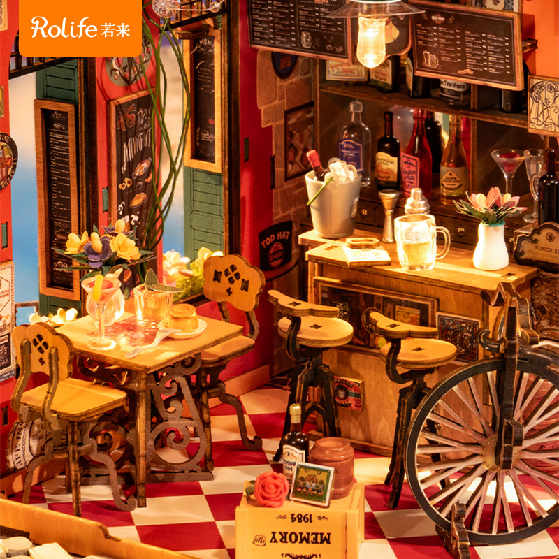 Rollife Ruolai briy chow nuevo producto Chells bar bloques de construcción en miniatura modelo casa juguete regalo mujer