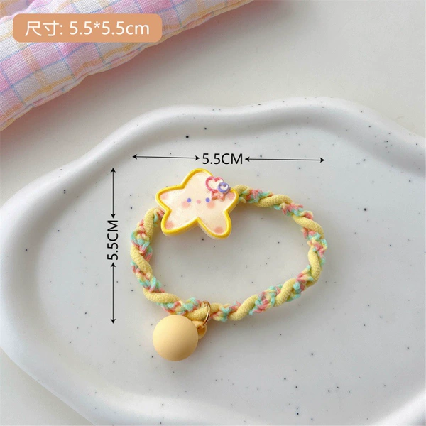 Cream yellow star hair rope
