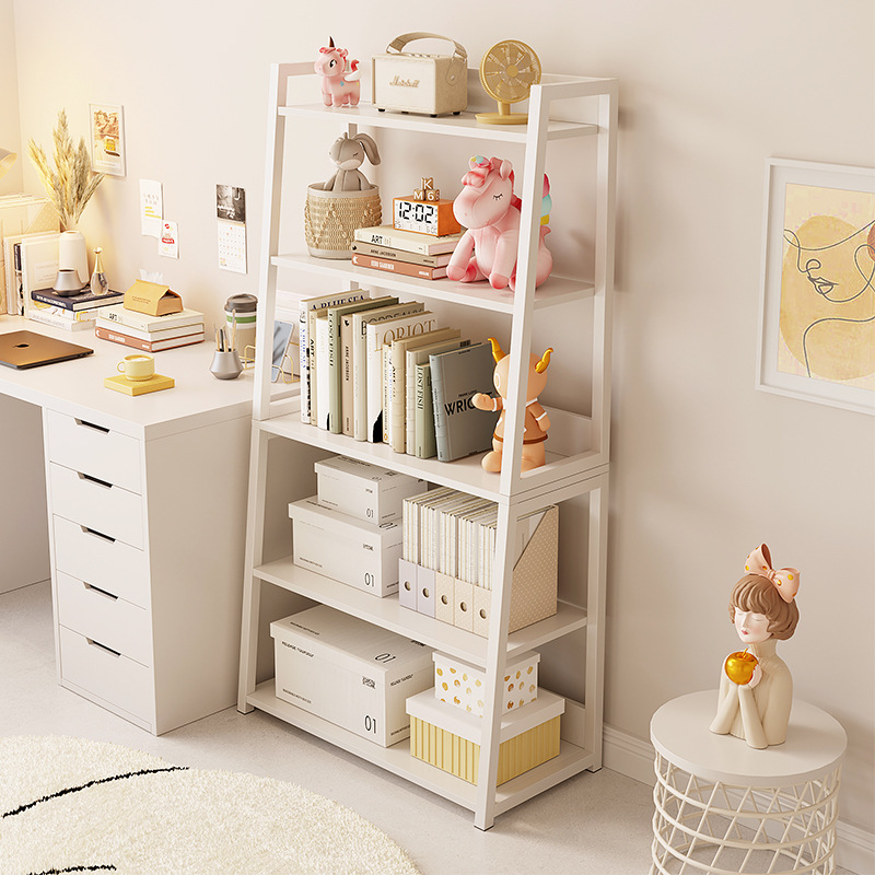 ins風書架置物架落地臥室家用簡約現代鐵藝收納展示客廳梯形架子