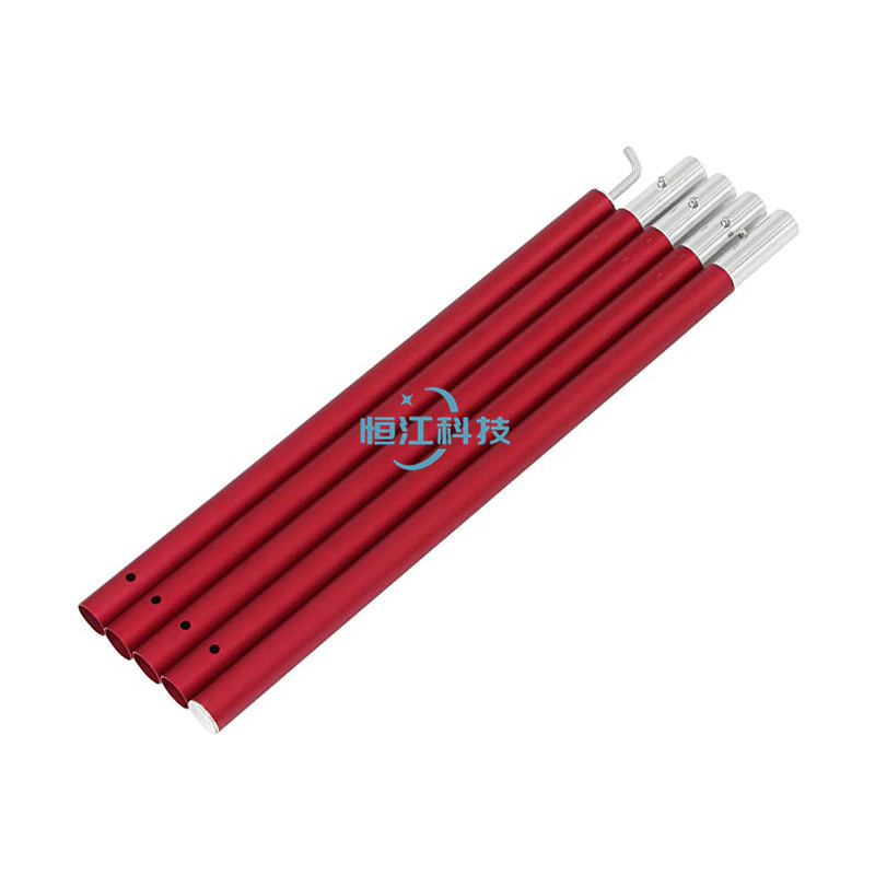 6061红色户外铝合金天幕杆 天幕营柱 帐篷支撑杆 来图来样定购