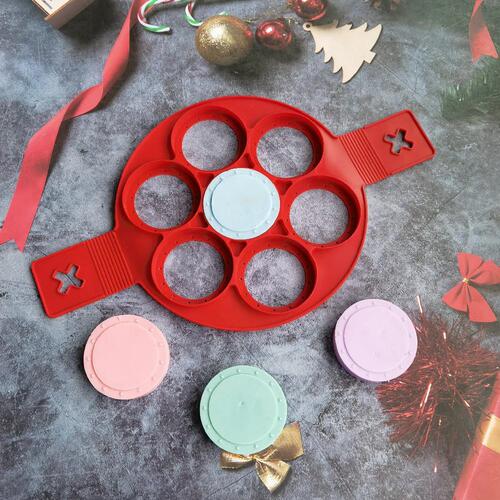 7-hole round 443 omelette insert candle fondant glue biscuit mold jelly pudding silicone mold
