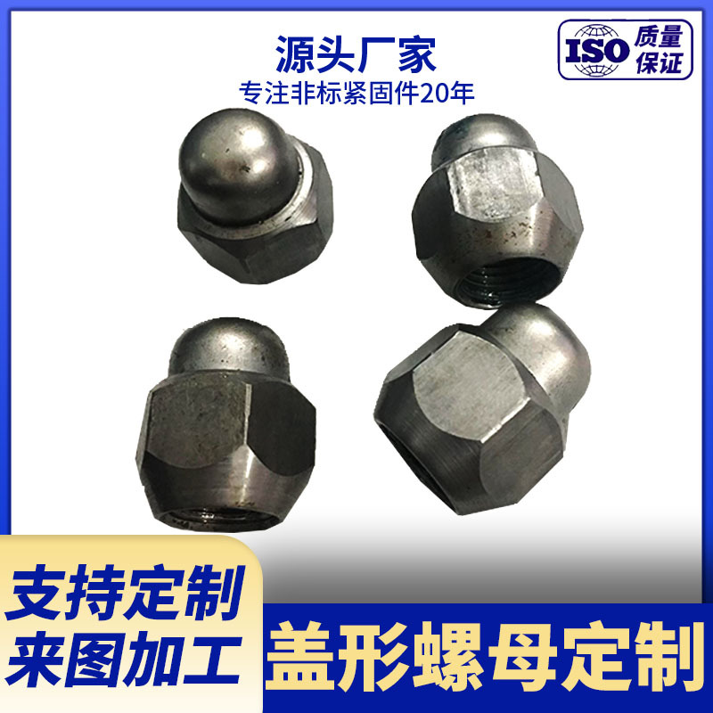 供应汽摩配异型轮毂螺母 碳钢六角盖形螺母