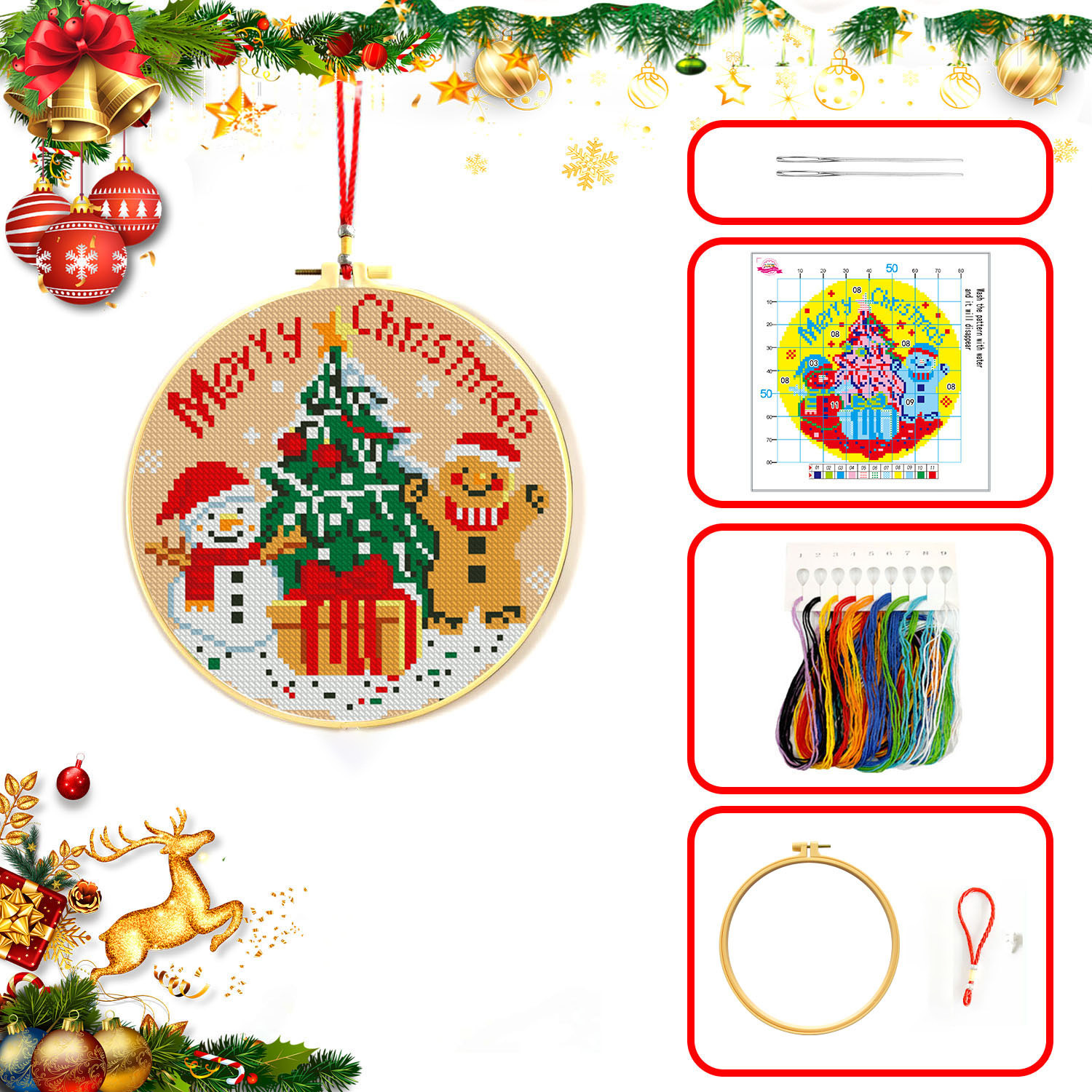 Mona Lisa Royal Crosspoint Navidad colección de un nuevo estilo moderno simple lindo bordado de hilo decorativo hecho a mano image 8