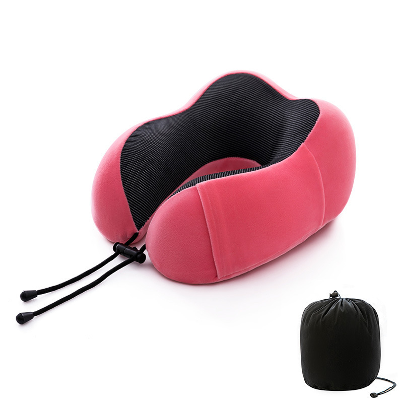 Algodón de memoria transfronteriza almohada de cuello tipo U almohada de columna cervical tela magnética almohada de avión de viaje portátil almohada de cuello almohada de cuello