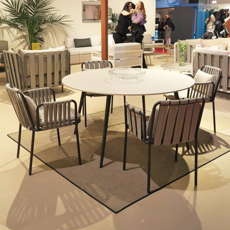 Conjunto de mesa y sillas de ratán para exteriores, para balcón, jardín, patio, terraza, mesa y sillas de comedor, muebles de ratán para cafetería. image 14