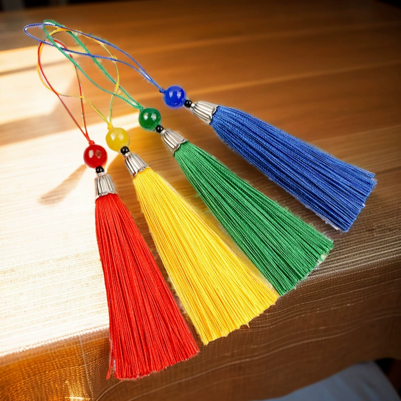 Саше маленькая кисточка Висит Кисточкой китайский узел кисточкой сплава кисточкой древний стиль Закладка гребень автомобиль висит вентилятор кулон красный