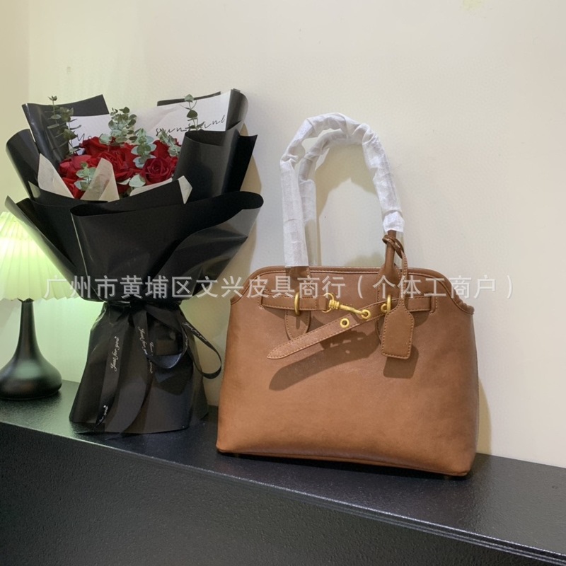 广州真皮女包托特秋冬aventure公文包刘浩存同款托特包手提复古包|undefined
