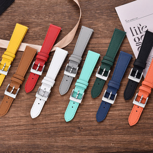Genuine Leather Cross Pattern Strap 18/19/20/21/22/23/24 Spot Suitable for Smart Watches of Various Brands