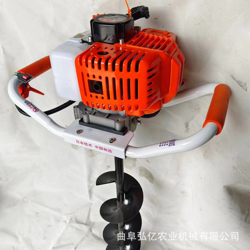 新型单人手提汽油挖坑机光伏安装打眼钻地机果树施肥打洞机钻坑机