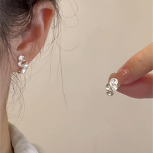 小众奶油花几何耳饰无耳洞女硅胶耳夹无痛蚊香盘耳夹百搭