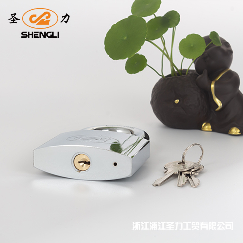 Pujiang factory direct sales thick type Shengli chrome-plated lock with waterproof ring copper core padlock warehouse door lock head pic 6
