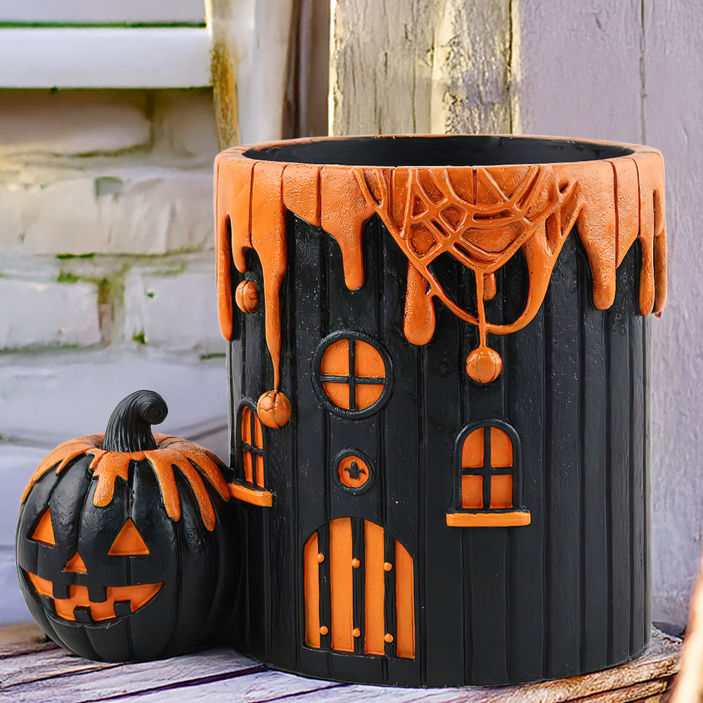  Supply Halloween Witch Resin Flower Pot Creative Home Desktop Courtyard Potted Plant Planting Container Ornaments