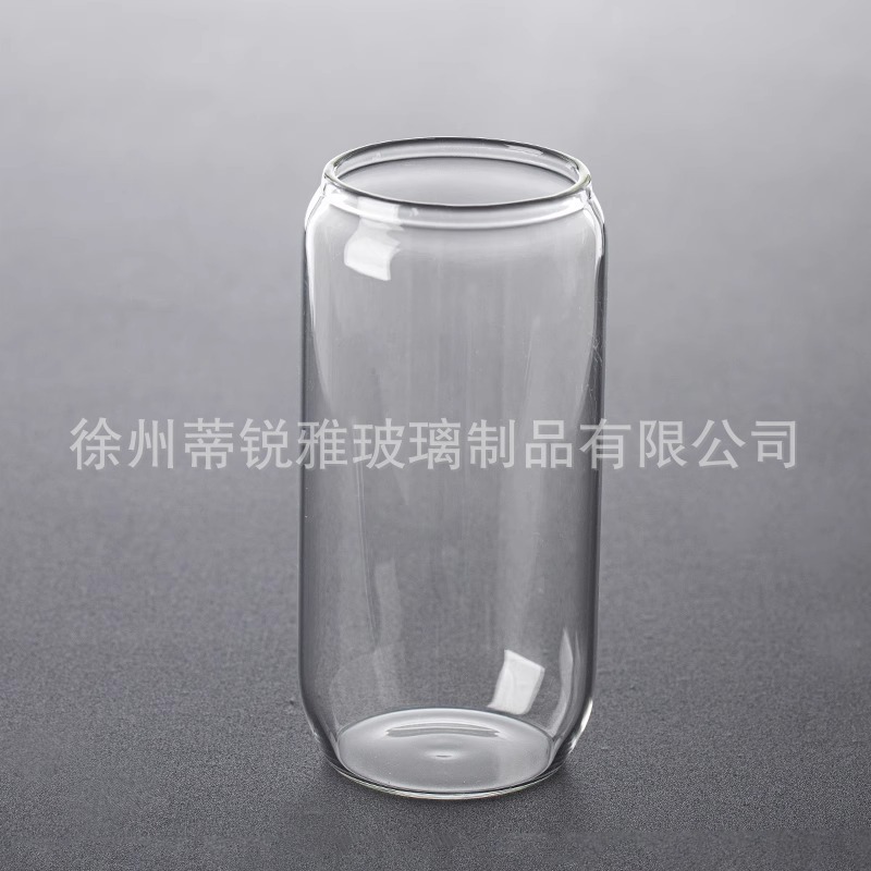 Transfronterizo 16oz Coca-Cola Cup Set con cubierta de paja de alta borosilicona taza de agua de vidrio taza de café de leche taza de vidrio Mason