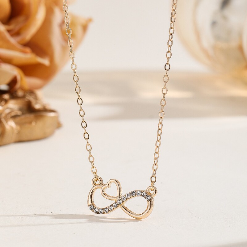 Europe and the United States cross-border unlimited symbol necklace clavicle chain simple Joker light luxury diamond temperament necklace women wholesale
