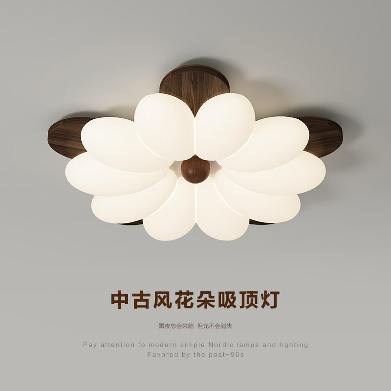 2025 nueva lámpara de sala de estar nueva lámpara de techo de flores de estilo chino lámpara de estilo antiguo lámpara de protección ocular lámpara de dormitorio principal lámpara de habitación de niños