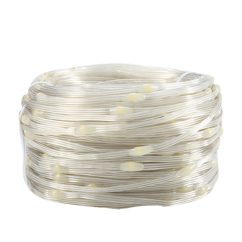 Pequeña luz intermitente luz cadena de luz cielo estrellado al aire libre impermeable de baja tensión luz del árbol patio luz cadena de luz led luz de línea de cuero solar