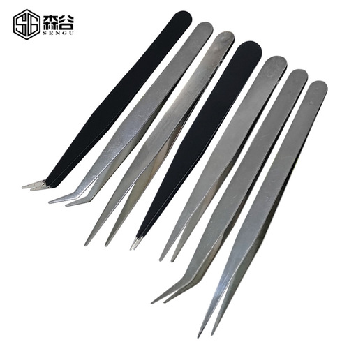 DIY series beauty nail straight and curved stainless steel tweezers GOOI succulent tweezers craft small accessories diamond painting
