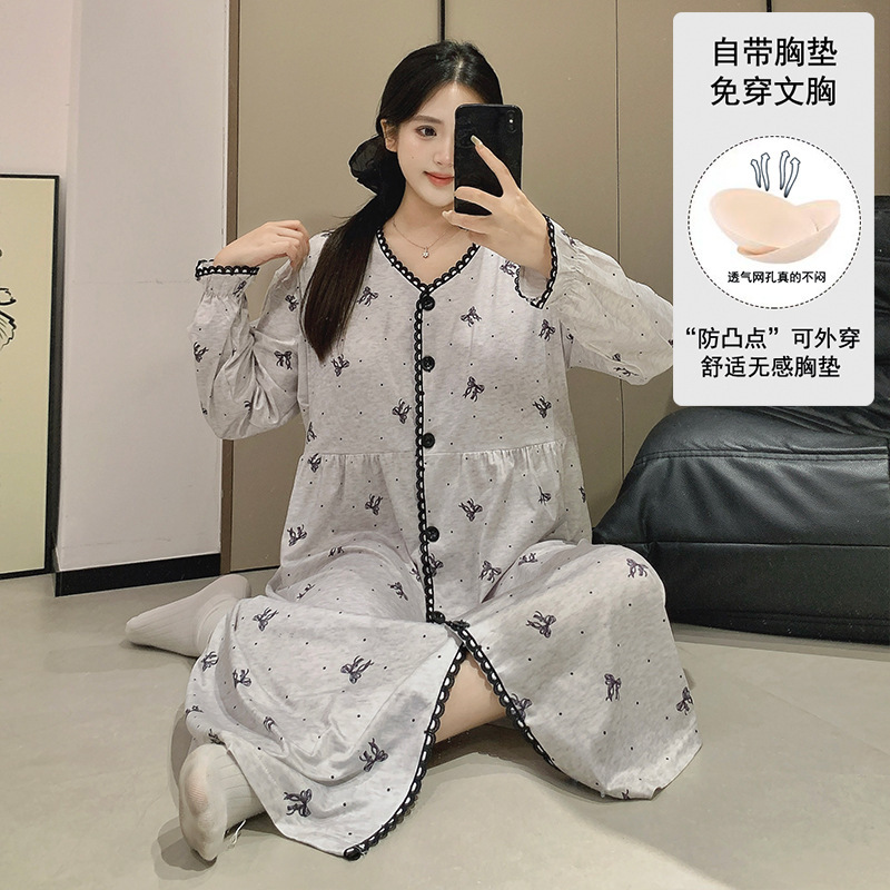 2026 Summer Maternity Clothing in Stock with Chest Pads, Round Neck Maternity Dress, Postpartum Sleepwear, Nursing Dress + Pants