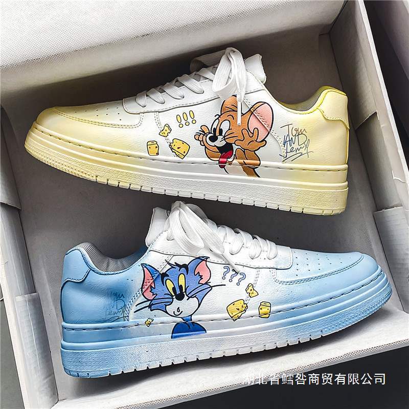 Men's Shoes Summer Breathable 2025 New Cartoon Casual White Shoes Boys Sports Casual Mandarin Duck Sneakers Men's Height Increase