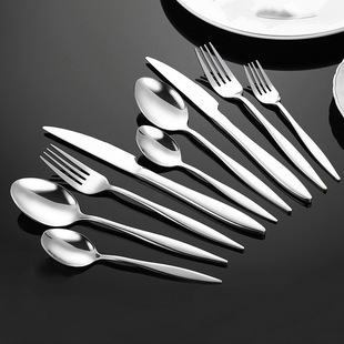 430 Stainless Steel Spoon Fork Household Dining High-end Hotel Western Dessert Fork Spoon Thickened Knife Fork Spoon suit