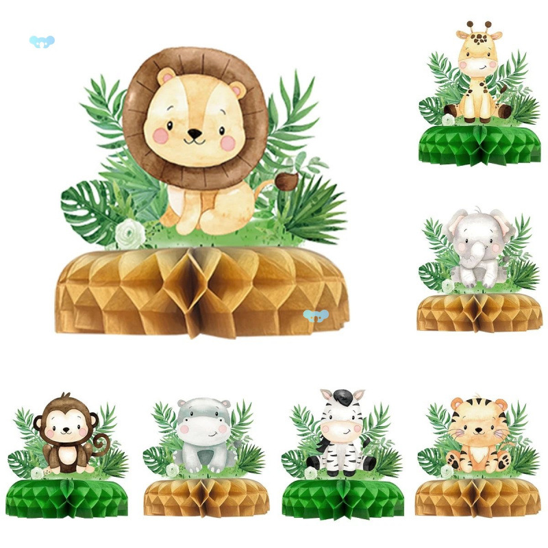 Jungle Animals Honeycomb Desktop Decor Jungle Birthday Party