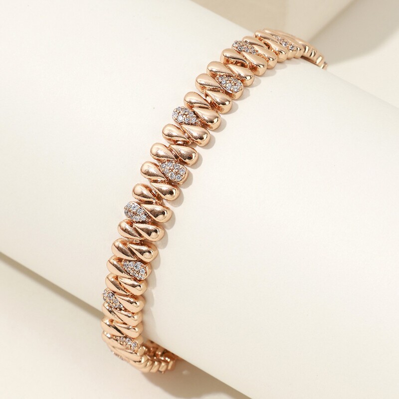 European and American Popular Bracelets, Accessible Luxury and High-End Aaa Zircon Bracelets, 18K Real Gold Color-Preserving Adjustable Bracelet Chains