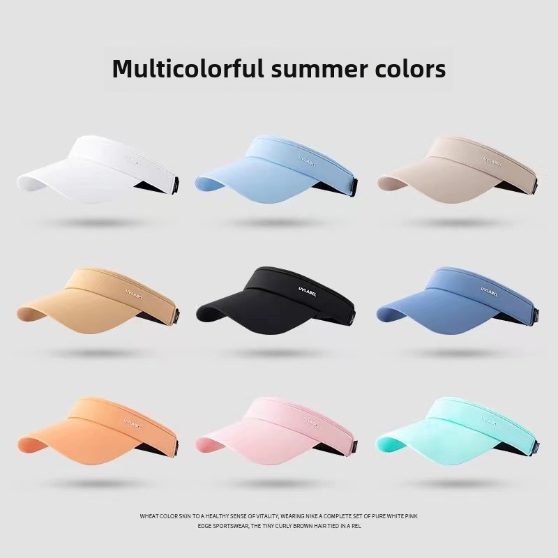 Sun Hat Men's Sunscreen Hat Empty Top Hat Breathable Ice Silk Sun Hat Sports Running Outdoor Hat Duck Tongue Empty Top Hat_voghion.com