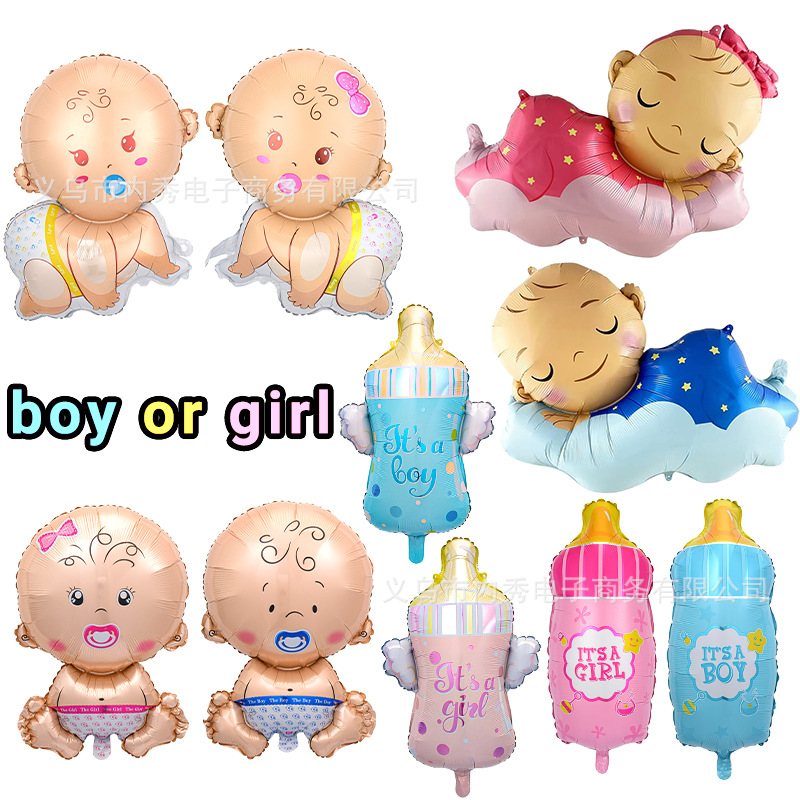 Chupete grande de forma especial bebé película de aluminio globo biberón diseño de cumpleaños del bebé decoración sexo revelar muñeca globo