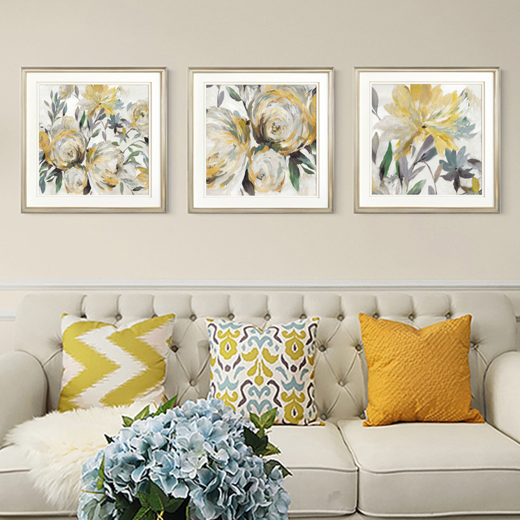 Modern American Style Living Room Sofa Background Wall Decorative Painting French Restaurant Wall Mural Simple and Beautiful Light Luxury Bedroom Hanging Painting