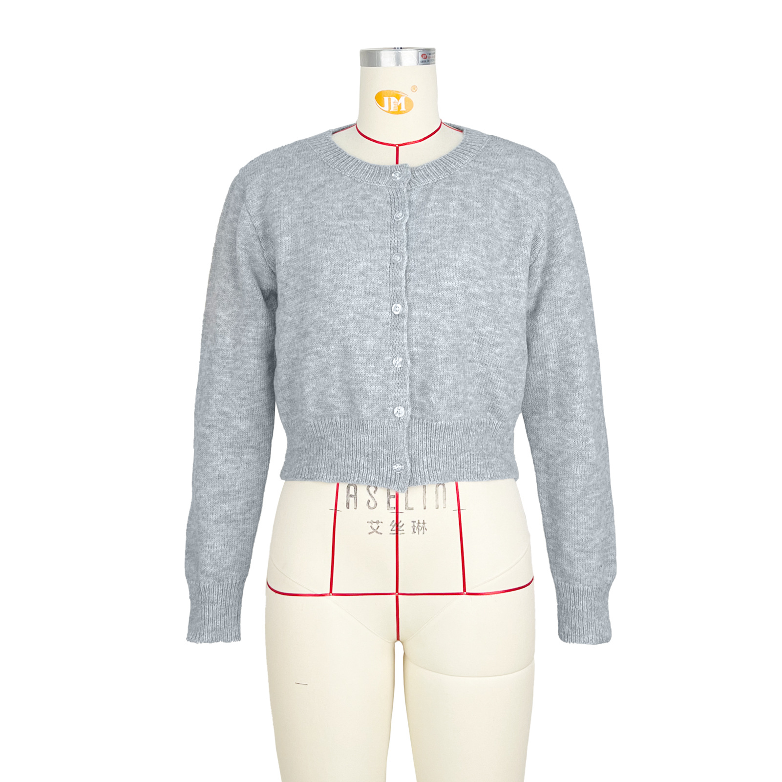 280g Weight Long Sleeve Sleeve Length Single Breasted Placket Type Polyester Fabric Type Short Top Length Cardigan, Sweater Tops Type Daily Occasion Round Neck Neckline Loose Fit Type Solid Color Pattern Spring, Autumn Season Women's Gender Button Design Streetwear Style Wholesale Women's Streetwear Solid Color Long Sleeve Button Sweaters & Cardigans 17