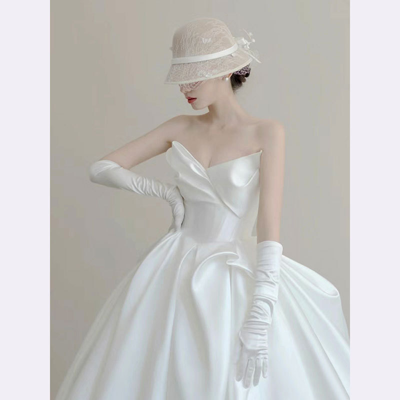White colored wedding dress