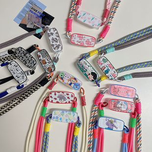 Universal Stretch Mobile Phone Back Clip Creative Cartoon Summer Crossbody Long Lanyard Protection Portable Clip for Men and Women